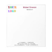 お名前入り会社ロゴテキストビジネスノートパッド ノートパッド (正面)