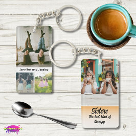お名前入り姉妹フォトコラージュ、最高の癒し キーホルダー