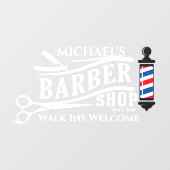 お名前入り汎用理容店ポールビジネス ウィンドウサイン (シート)