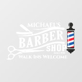 お名前入り汎用理容店ポール ビジネス用 ウィンドウサイン (シート)