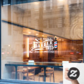 お名前入り汎用理容店ポール ビジネス用 ウィンドウサイン (カフェ窓)