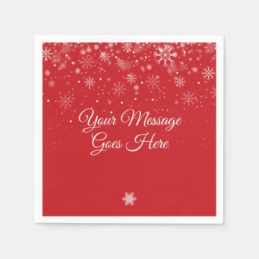 お名前入り雪の結晶 メリークリスマス スタンダードカクテルナプキン (正面)
