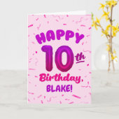 お名前入り10歳の誕生日カード カード (黄色い花)