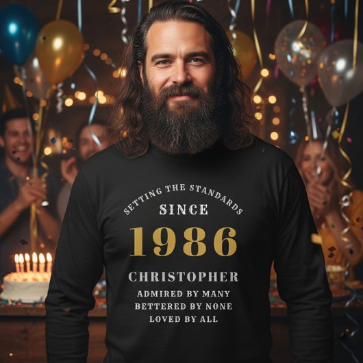 お名前入り40歳の誕生日 1986 名前を追加 Tシャツ