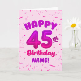 お名前入り45歳の誕生日カード カード