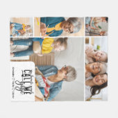 お名前入り5枚の写真入りGigiギフト フリースブランケット (正面(横))