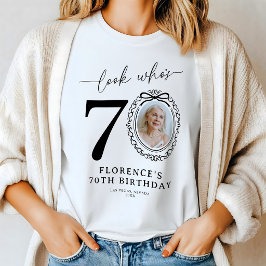 お名前入り70歳の誕生日フォトTシャツ トライブレンドTシャツ