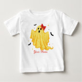 お名前入り かわいいハロウィンベビーゴースト ベビーTシャツ (正面)