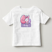 お名前入り イースター ウサギ 卵 すごくかわいい トドラーTシャツ (正面)
