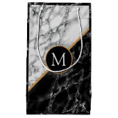 お名前入り オーダーメイド あなたの文字 ギフトバッグ 大理石 (正面)