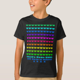 お名前入り キッズ 名前, 楽しい 100日目の登校 Tシャツ