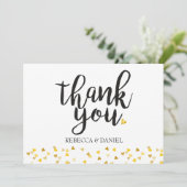 お名前入り ゴールド ラブハート コンフェッティ ありがとう サンキューカード (スタンド正面)