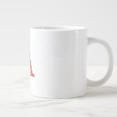 お名前入り フラワーモノグラム A + お名前 ジャンボコーヒーマグカップ (右)