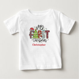お名前入り マイ・ファースト・クリスマス ギフト ベビー服 ベビーTシャツ