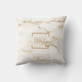 お名前入り モダン ネーム ゴールドエフェクト 大理石 クッション (裏面)