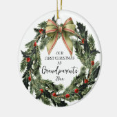 お名前入り 新しい祖父母のクリスマスオーナメント セラミックオーナメント (左)