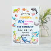 お名前入り 海の中 ダウンロード誕生日カード 招待状 (スタンド正面)