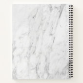お名前入り 現代的 ホワイト大理石 キッチンレシピ帳 ノートブック (裏面)