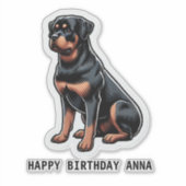 お名前入り 誕生日犬  シール (正面)
