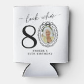 お名前入り「誰が80歳?」フォト 誕生日グッズ 缶クーラー (正面)