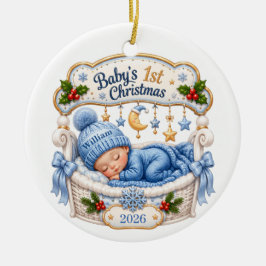 お名前入り 赤ちゃんの初めてのクリスマス オーナメント 男の子