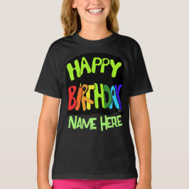 お名前入り 輝くハッピーバースデー Tシャツ