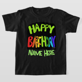 お名前入り 輝くハッピーバースデー Tシャツ