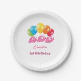 お名前入り 1歳の誕生日 女の子 ペーパープレート