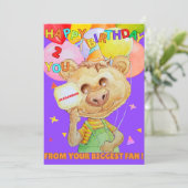 お名前入り 2歳の誕生日お祝いカード シーズンカード (スタンド正面)