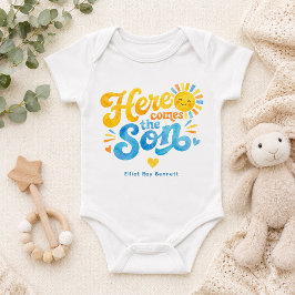 お名前入り Here Comes the Son ベビーボディスーツ