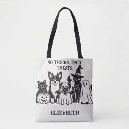 お名前入り No Tricks, Only Treats トートバッグ