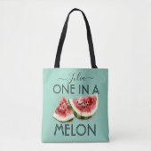 お名前入り ONE IN A MELON サマー・バイブス 青 トートバッグ (正面)