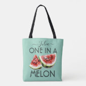 お名前入り ONE IN A MELON サマー・バイブス 青 トートバッグ (裏面)