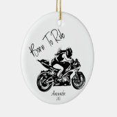 お名前入りBorn To Ride セラミックオーナメント (右)