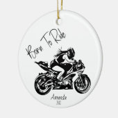 お名前入りBorn To Ride セラミックオーナメント (左)