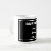 お名前入りProud Parent of コーヒーマグカップ (正面左)