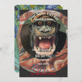 お名前入りTikiバー お住まいの市&州 T-Shi 招待状 (正面/裏面)