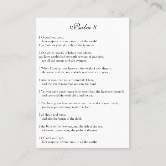 お名前威厳のあるの詳細 – 祈りの言葉カード 名刺 (裏面)