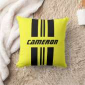 お名前完全カスタマイズカラーレーシングストライプ1 クッション (ブランケット)