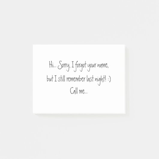 お名前忘れすまない！デートすることラブ白黒 ポストイット (正面)