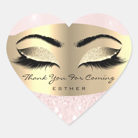 お名前来ハートピンク金ゴールド16th ハートシール (正面)