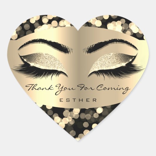 お名前来ハート紙吹雪金ゴールド ハートシール (正面)