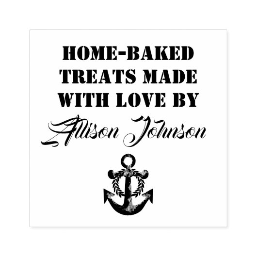 お名前焼いたで愛で作ったお菓子 ラバースタンプ (インプリント)