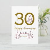 お名前30周年記念日ゴールデンレッドリーフ 招待状 (スタンド正面)