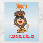 [お名前]のヒッピトリップ（幻覚体験）のようなー・ニッピー男カスタムおもしろい ワインラベル (シングルラベル)