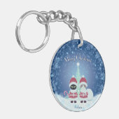 [お名前]のポイルーナクリスマスサークル キーホルダー (正面左)