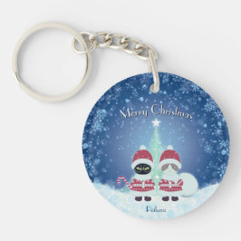 [お名前]のポイルーナクリスマスサークル キーホルダー