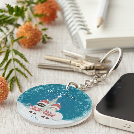 [お名前]のポイルーナクリスマスサークル キーホルダー (正面右)