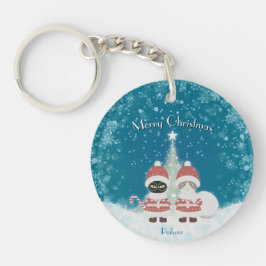 [お名前]のポイルーナクリスマスサークル キーホルダー