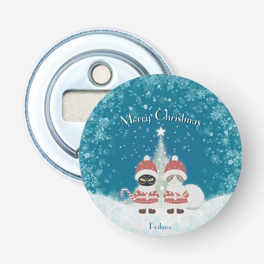 [お名前]のポイルーナクリスマス 栓抜き (正面)